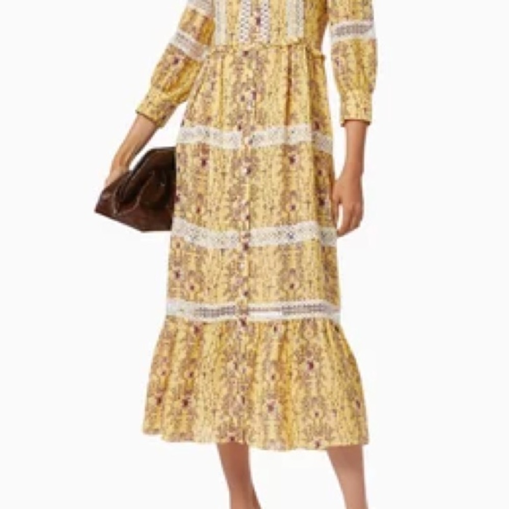 Sandro floral maxi dress with lace trim - Picture 11 of 12